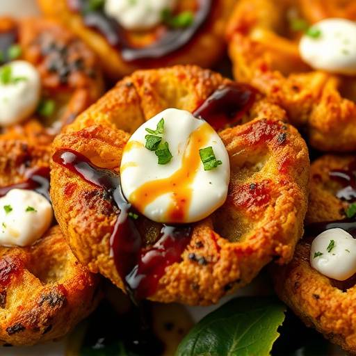 Fried Green Tomatoes: Crispy fried green tomatoes with goat cheese and balsamic glaze.